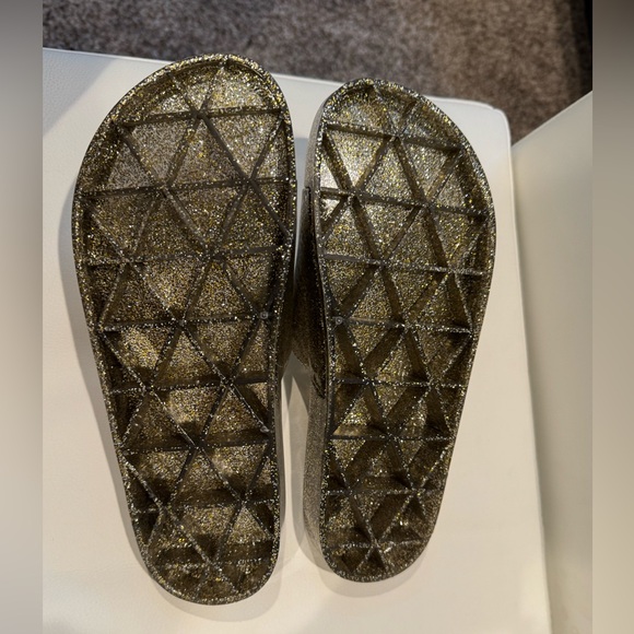 Jcrew mixed metal sparkle pool slides size 7.5 - Picture 2 of 2
